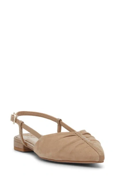 Vince Camuto Agnes Pointed Toe Slingback Flat In Tortilla