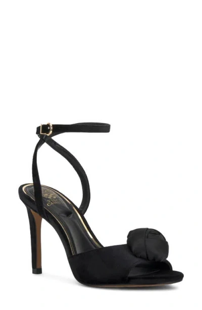 Vince Camuto Aisven Rosette Ankle Strap Sandal In Black