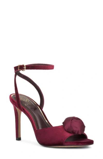 Vince Camuto Aisven Rosette Ankle Strap Sandal In Rich Petit