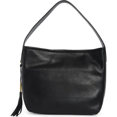 Vince Camuto Aleah Leather Shoulder Bag In Black