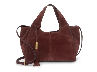 Vince Camuto Aleah Suede Satchel In Red