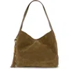 Vince Camuto Aleah Suede Tote In Brown