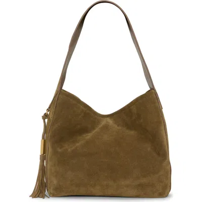 Vince Camuto Aleah Suede Tote In Brown