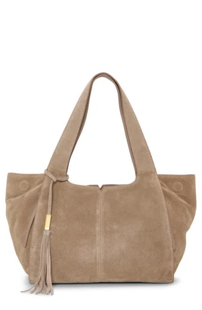 Vince Camuto Aleah Suede Tote In Brown