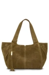 Vince Camuto Aleah Suede Tote In Brown