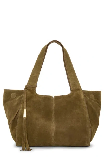 Vince Camuto Aleah Suede Tote In Brown
