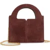 Vince Camuto Aleah Suede Wallet On A Chain In Burgundy