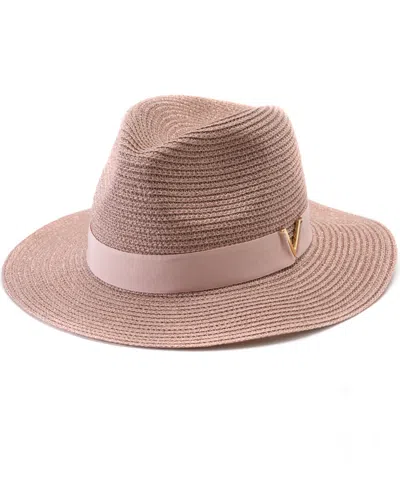 Vince Camuto All Over Shine Panama Hat In Rose Gold