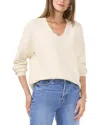 Vince Camuto Sequin Detail V-neck Sweater In White