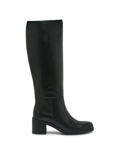 Vince Camuto Ammar Extra Wide Calf Knee High Boot In Black Leather