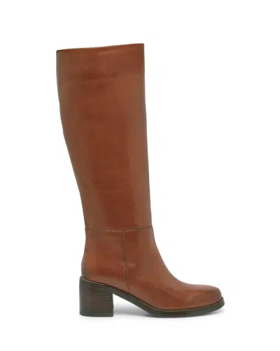Vince Camuto Ammar Extra Wide Calf Knee High Boot In Brandy Leather