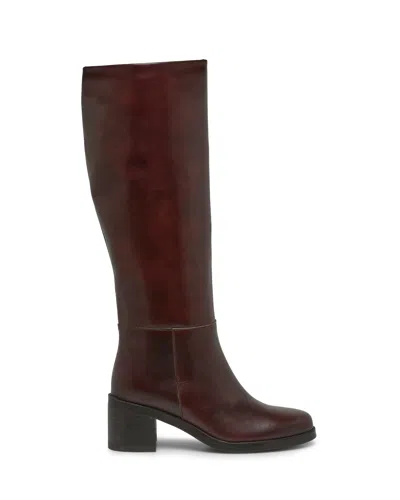 Vince Camuto Ammar Extra Wide Calf Knee High Boot In Rich Mahogany Leather