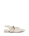 Vince Camuto Amoret Pointed Toe Slingback Flat In White