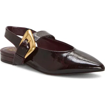 Vince Camuto Amoret Pointed Toe Slingback Flat In Burgundy