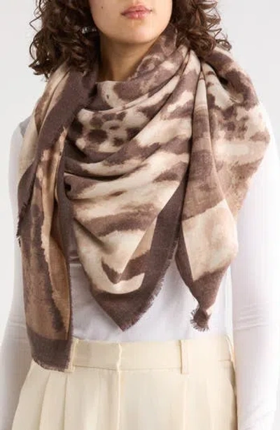 Vince Camuto Animal Blur Scarf In Blue