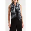 Vince Camuto Animal Print Chiffon Scarf In Black