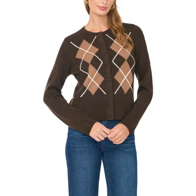 Vince Camuto Argyle Cardigan In Brown