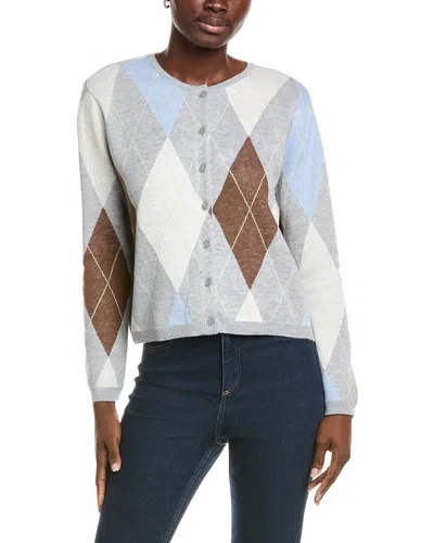 Vince Camuto Argyle Wool-blend Cardigan In Multi
