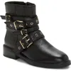 Vince Camuto Arielle Buckle Moto Boot In Black