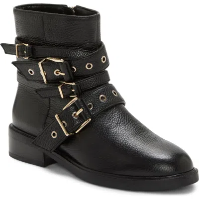 Vince Camuto Arielle Buckle Moto Boot In Black