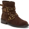 Vince Camuto Arielle Buckle Moto Boot In Brown
