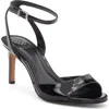 Vince Camuto Arilene Ankle Strap Sandal In Black Patent Pu