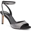 Vince Camuto Arilenea Rhinestone Ankle Strap Sandal In Black Microsuede