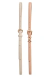 Vince Camuto Assorted Set Of 2 Belts In Conch