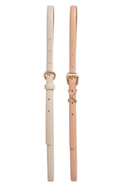 Vince Camuto Assorted Set Of 2 Belts In Conch