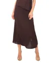 Vince Camuto Lace Detail Asymmetric Slip Skirt In Brown
