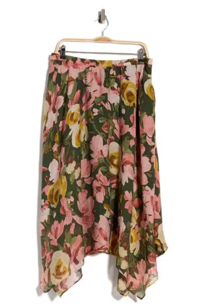 Vince Camuto Asymmetric Midi Skirt In Kombu Green-367