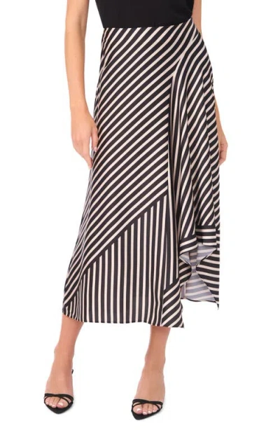 Vince Camuto High Low Asymmetrical Front Midi Skirt In Black