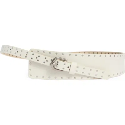 Vince Camuto Asymmetric Studded Edge Belt In White