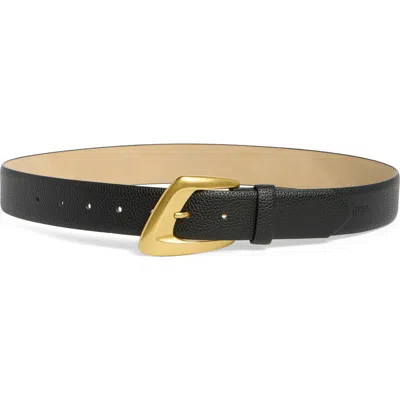 Vince Camuto Asymmetrical Buckle Faux Leather Belt In Black