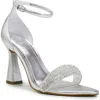 Vince Camuto Aylen Ankle Strap Pointed Toe Sandal In Silver