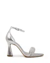 Vince Camuto Aylen Ankle Strap Pointed Toe Sandal In Silver