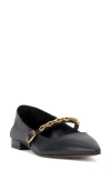 Vince Camuto Aylin Mary Jane Pointed Toe Flat In Black Deluxe Nappa