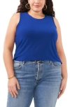 Vince Camuto Plus Size Round-neck Sleeveless Tank Top In Goddess Blue