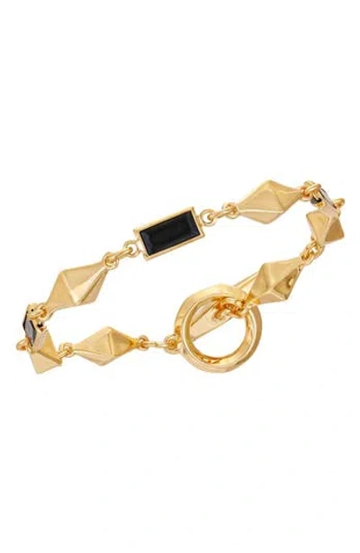 Vince Camuto Baguette Crystal Chain Link Bracelet In Gold