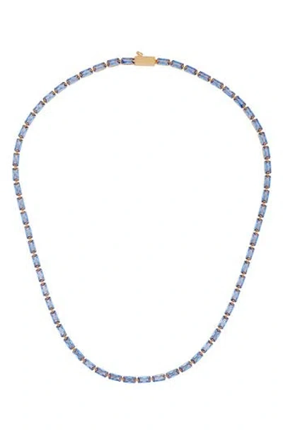 Vince Camuto Baguette Crystal Necklace In Gold Tone