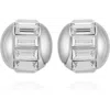 Vince Camuto Baguette Crystal Stud Earrings In Metallic