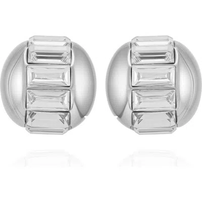 Vince Camuto Baguette Crystal Stud Earrings In Metallic