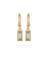 Vince Camuto Gold-tone Rectangular Glass Stone Dangle Huggie Hoop Earrings In Gold