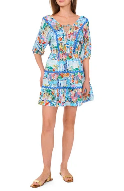 VINCE CAMUTO VINCE CAMUTO BALLOON SLEEVE TIERED FIT & FLARE DRESS