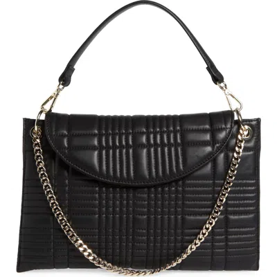 Vince Camuto Barb Leather Crossbody In Black