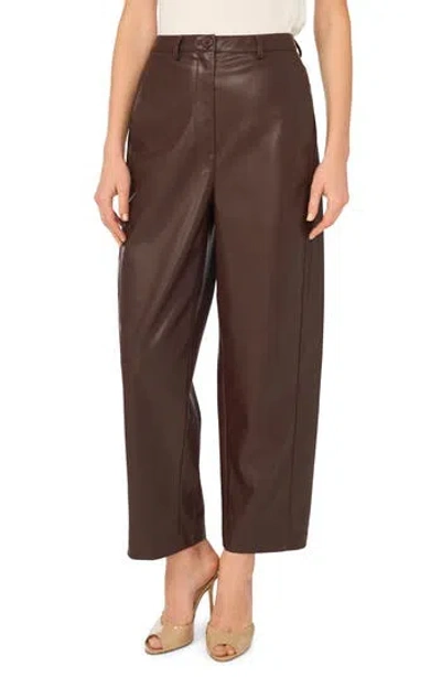 Vince Camuto Barrel Seam Faux Leather Pants In Brown