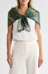 Vince Camuto Basketweave Print Square Scarf In Multi