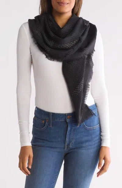 Vince Camuto Basketweave Scarf In Black