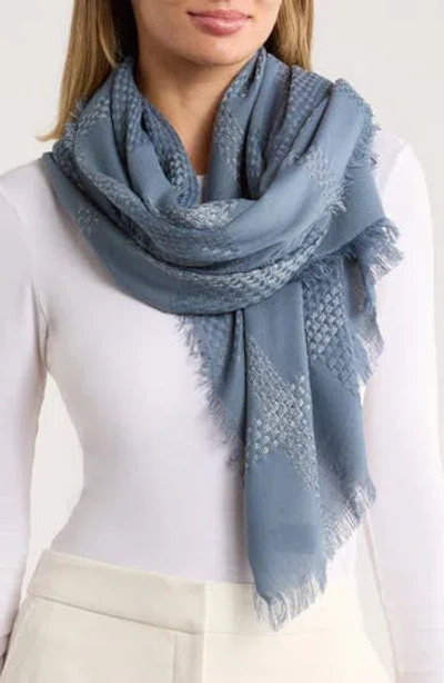 Vince Camuto Basketweave Scarf In Blue
