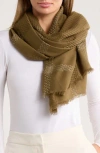 Vince Camuto Basketweave Scarf In Green